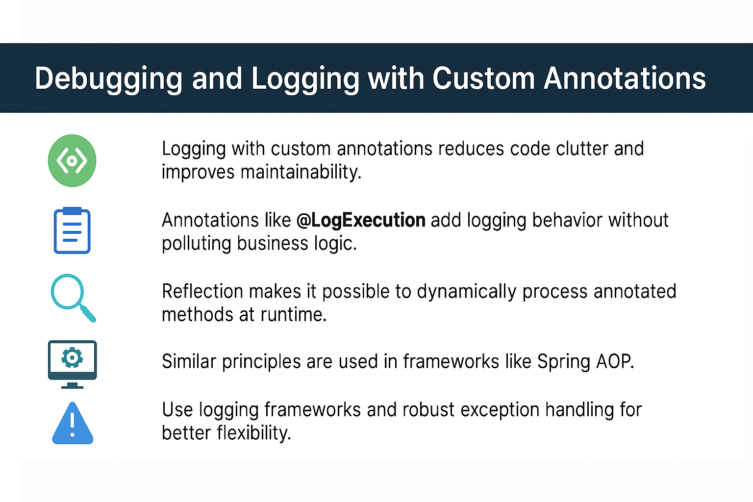 Illustration for Debugging and Logging with Custom Annotations in Java