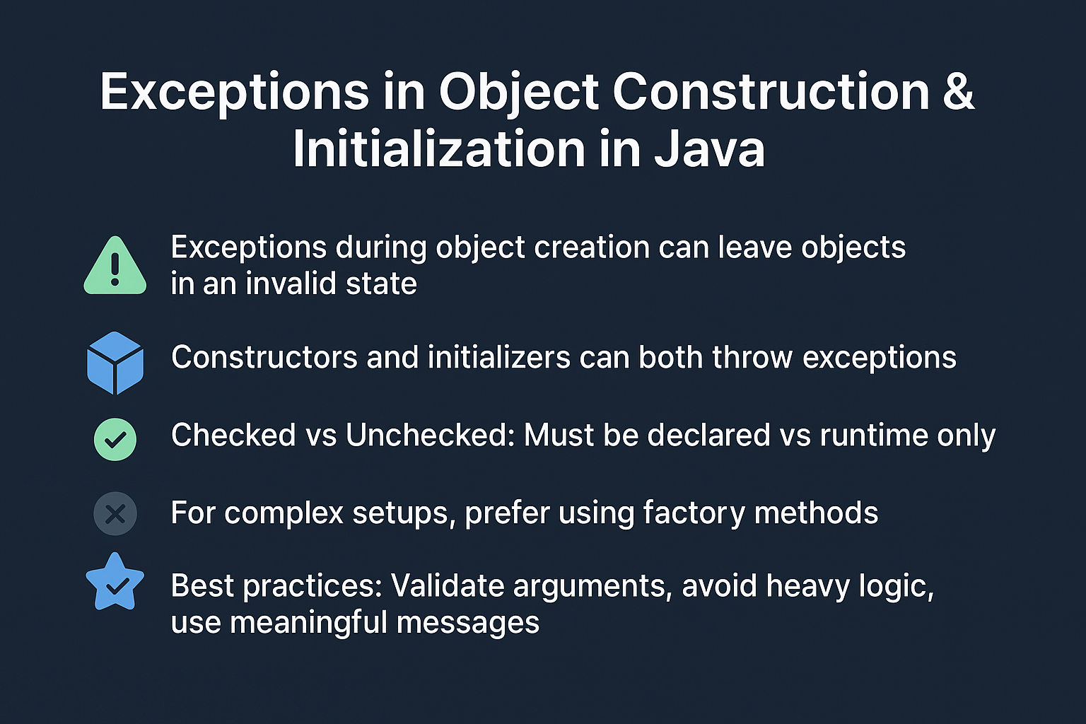 exceptions-in-object-construction-initialization-java