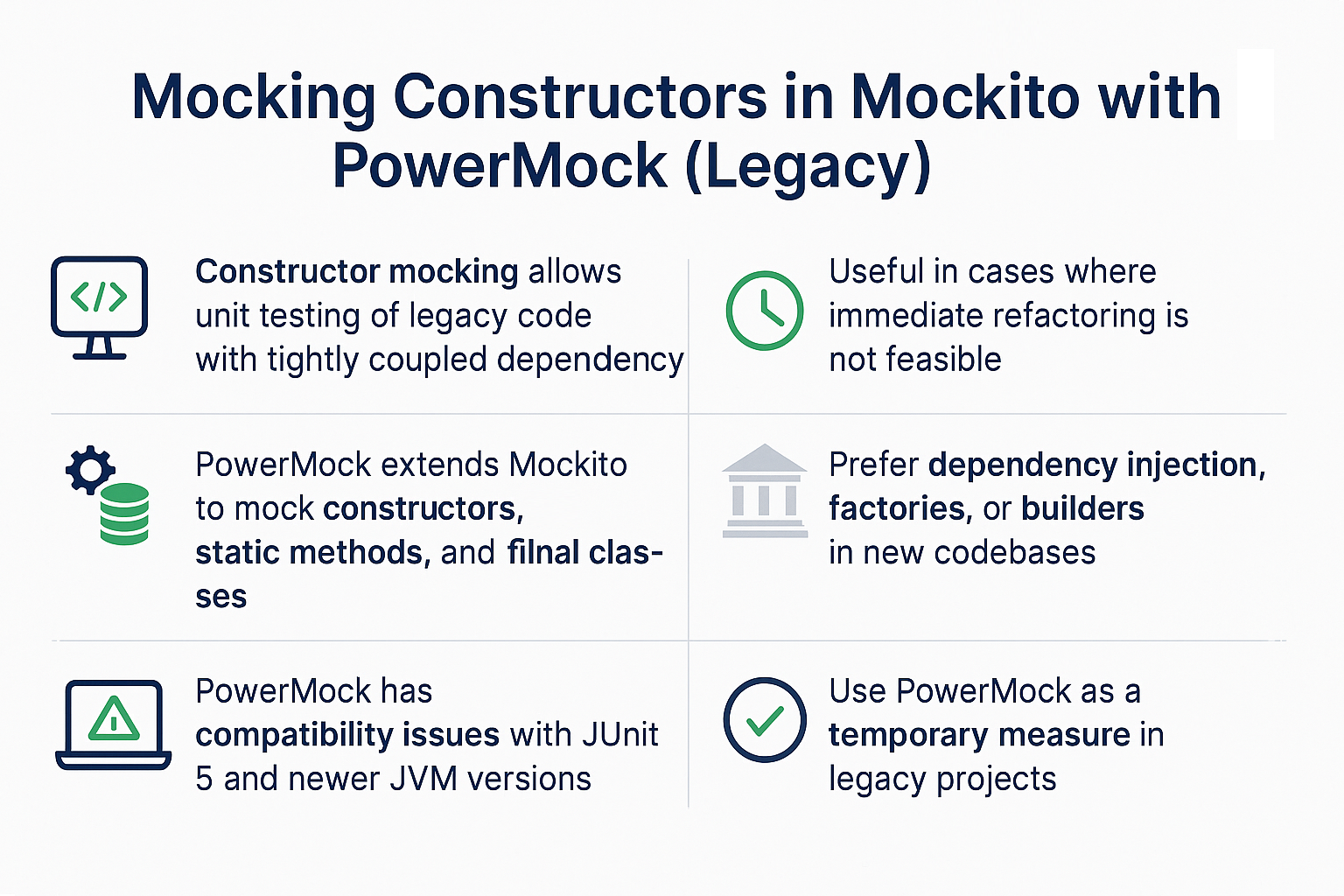 Illustration for Mocking Constructors in Mockito with PowerMock (Legacy)