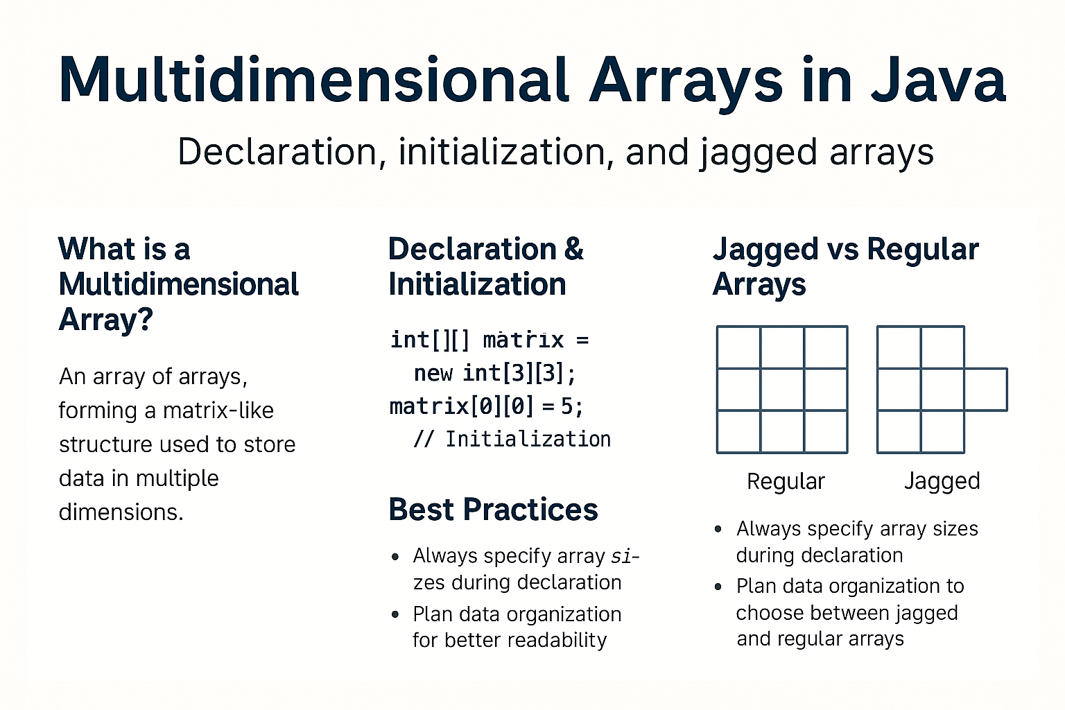 Illustration for Multidimensional Arrays in Java – Declaration, Initialization, and Jagged Arrays Explained