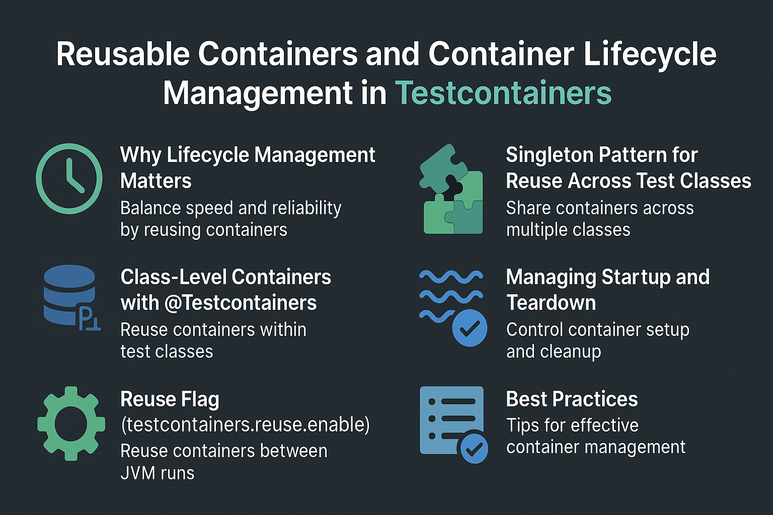 Illustration for Reusable Containers and Container Lifecycle Management in Testcontainers