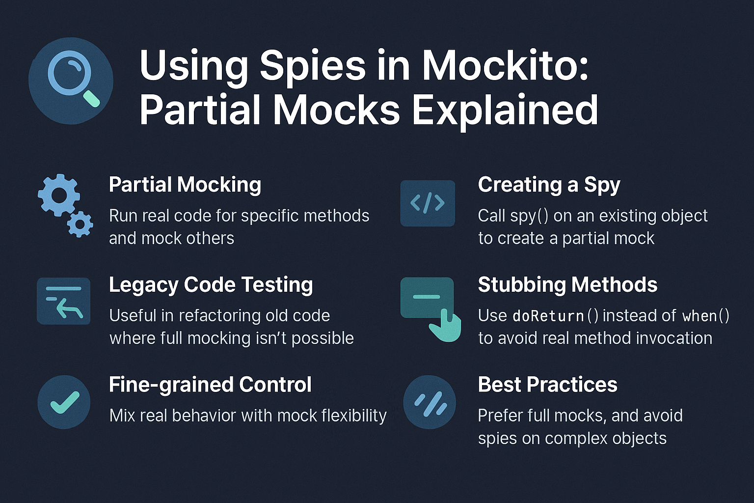Illustration for Using Spies in Mockito: Partial Mocks Explained